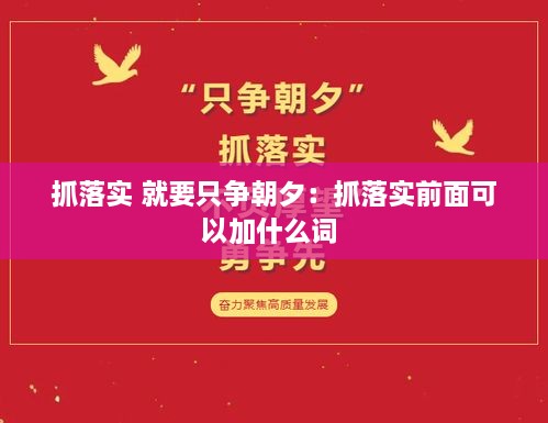 抓落实 就要只争朝夕：抓落实前面可以加什么词 